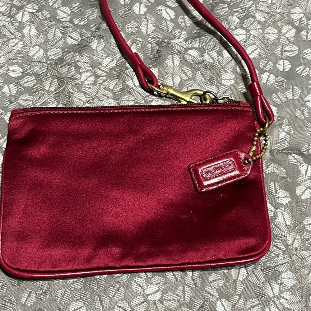Coach Red Satin Wristlet